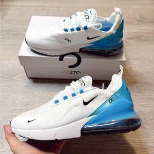 •NIKE• AIR MAX 270 WHITE PHOTO BLUE SNEAKERS